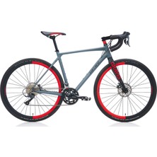 Carraro Gravel G0 55 cm 28 Jant 16 Vites Mekanik Disk Fren Mat Antrasit-Siyah-Kırmızı Gravel Bisiklet