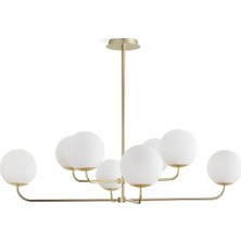 Woodhub Kumru 8'li Eskitme Modern Avize Beyaz Camlı