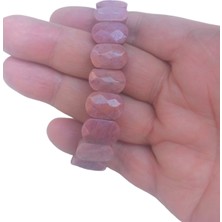 Pozitif Doğal Taş Faset Kesimli Rodonit Bileklik 626-3