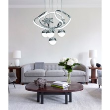 Woodhub Alice Modern Sarkıt Kelebekli Krom 3 Kademeli Ledli Avize