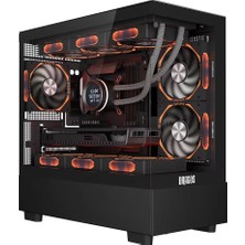 Dragos Basalt Pro 6x Argb Fan USB 3.0 600W 80+ Plus Matx Panoramik Temperli Cam Gaming Kasa Siyah