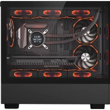 Dragos Basalt Pro 6x Argb Fan USB 3.0 600W 80+ Plus Matx Panoramik Temperli Cam Gaming Kasa Siyah