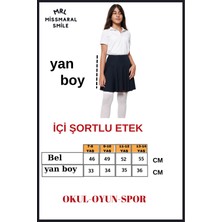 Kız Çocuk Okul Etek Lacivert Yyüksek Bel Içi Şortlu Okul-Oyun-Spor-Ekinlik Eteği