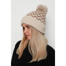 Remsa Zigzag Desenli Kadın Bere Rkş-19 Bej