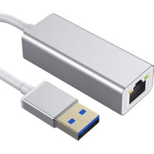 CoverZone USB To Ethernet RJ45 Çevirici Kablolu Internet Dönüştürücü 1000MBPS Pc Ile Uyumlu Laptop Ile Uyumlu Alüminyum Kasa Tak Çalıştır Usb-A To Lan Adaptörü RJ45 ZR202