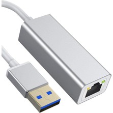 CoverZone USB To Ethernet RJ45 Çevirici Kablolu Internet Dönüştürücü 1000MBPS Pc Ile Uyumlu Laptop Ile Uyumlu Alüminyum Kasa Tak Çalıştır Usb-A To Lan Adaptörü RJ45 ZR202