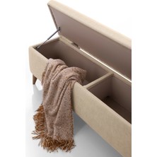 Vavonni Sandıklı Puf Bench Tedy Kumaş  Pufidik  Amortsör Kapaklı Puf Bench A +  140 cm