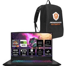 Msı Katana A17 Amd Ryzen 9 8945HS 40GB 2tb SSD RTX4070/8GB 105W 17.3" Fhd 144Hz W11P Taşınabilir Bilgisayar & Per4 Çanta B8VG862XTRP404