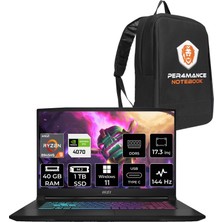 Msı Katana A17 Amd Ryzen 9 8945HS 40GB 1tb SSD RTX4070/8GB 105W 17.3" Fhd 144Hz W11P Taşınabilir Bilgisayar & Per4 Çanta B8VG862XTRP403