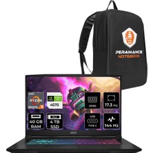 Msı Katana A17 Amd Ryzen 9 8945HS 40GB 4tb SSD RTX4070/8GB 105W 17.3" Fhd 144Hz Fdos Taşınabilir Bilgisayar & Per4 Çanta B8VG862XTRP325