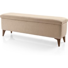 Vavonni Sandıklı Puf Bench Tedy Kumaş  Pufidik  Amortsör Kapaklı Puf Bench A +  140 cm