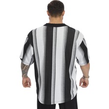 Oversize Çizgili Rag Top T-Shirt Bgsm 3362