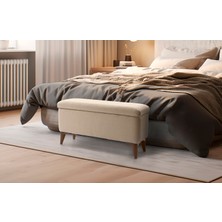 Vavonni Sandıklı Puf Bench Tedy Kumaş  Pufidik  Amortsör Kapaklı Puf Bench A +  90 cm