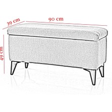 Vavonni Sandıklı Puf Bench Tedy Kumaş  Pufidik  Amortsör Kapaklı Puf Bench A +  90 cm
