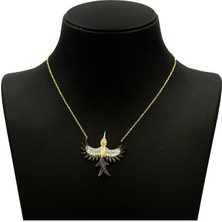 Ricco Jewellery 14 K Altın Kaplama 925 Ayar Gümüş Kırlangıç Kolye - Işıklı Kutuda Gönderim