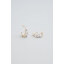 So CHIC Işıltılı Aşk 18 Ayar Sarı Altın Kaplama Gümüş Küpe
