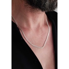 Ricco Jewellery 925 Ayar Gümüş Lazer Kesim Kuş Gözü Zincir • Erkek Gümüş Kolye • Ona Hediye