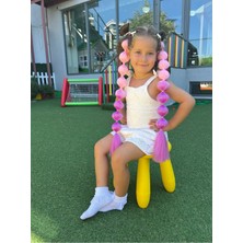 Lol Modeli Pembe Mor Ombreli Doğum Günü Bubble Hair Braids Saç Örgüleri