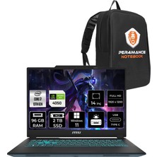 Msı Cyborg 14 Intel Core I7 13620H 96GB 2tb SSD RTX4050/6GB 14" Fhd+ 144Hz W11H Taşınabilir Bilgisayar & Per4 Çanta A13VE054XTRP379