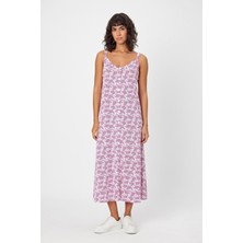 Alexander Gardi Alexandergardi Desenlı Önü Düğmeli Askılı Elbise (B24-00211