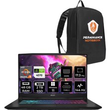 Msı Katana A17 Amd Ryzen 9 8945HS 48GB 2tb SSD RTX4070/8GB 105W 17.3" Fhd 144Hz W11H Taşınabilir Bilgisayar & Per4 Çanta B8VG862XTRP369