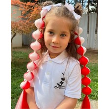 Cumhuriyet Model Kırmızı Beyaz 29 Ekim- 23 Nisan Bubble Hair Braids Saç Örgüleri