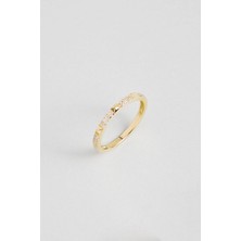 So CHIC Minimal Tasarım 18 Ayar Sarı Altın Kaplama Gümüş Yüzük