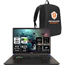 Msı Vector 17 Hx Intel Core I9 14900HX 64GB 1tb SSD RTX4080/12GB 175W 17" Qhd+ 240Hz Fdos Taşınabilir Bilgisayar & Per4 Çanta A14VHG838XTRP333