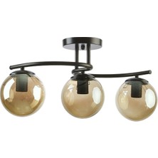 Woodhub Luna Model Kapalı Glop Camlı Modern Plafonyer Avize