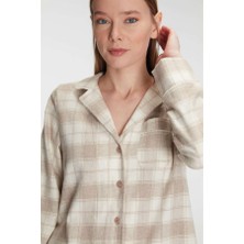 Markano  Pamuklu Uzun Kol Gömlek Pantolon Pijama Takımı