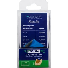 Ronia Ahşap Freze Bıçağı  09-50018412V120  Kavisli V-Yivli  120 Derece  Freze Ucu Sap 12 mm 