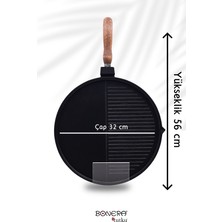 Bonera Çok Amaçlı 32cm Döküm Grill Tava