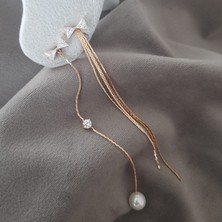 Betül Çekiç Çelik Xuping Taşlı Fiyonk Sallantılı Kadın Küpe
