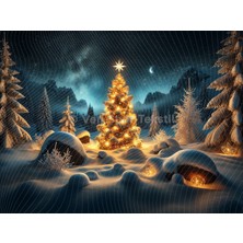 Venspor Kış Masalı Parıltılı Çam Ağacı Stüdyo Fonu Arka Plan 200X150CM