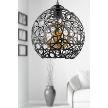 Woodhub Dominik Tekli Avize Siyah