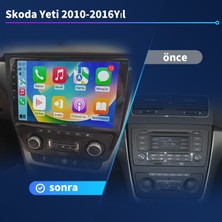 Victor Volkswagen Skoda Yeti 2010-2016 Android Sürüm 13 Kablosuz Carplay Navigasyon Multimedya 10 Inç Ekran 4G Ram + 32GB Hafıza Çerçeveli ve arka görüş kameralı