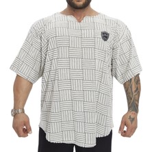 Oversize Rag Top Örgü Dokulu Pamuklu Geniş Kesim Tişört Big Sam 3361