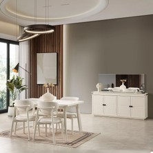 Eymense Vizyon Modern 4 Sandalyeli Açılır Masalı Yemek Odası Takımı
