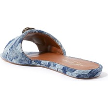 Kurt Geiger Topuklu Ayakkabı Kensington Denim Flat Sandals Rahat Şık