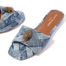 Kurt Geiger Topuklu Ayakkabı Kensington Denim Flat Sandals Rahat Şık