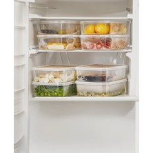 Silkyra Buzdolabı Saklama Organizer,kendinden Kapaklı,mikrodalga ve Buzluğa Uygun 1350ML  6 Adet