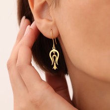 Nox Jewelry 14 Ayar Kaplama Lale Sallantılı Gümüş Küpe - E00251