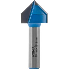Ronia Ahşap Freze Bıçağı 09-19015808V90  Kavisli V-Yivli 90 Derece  Freze Ucu Sap 8 mm 