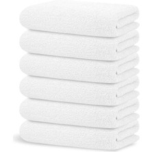 Otelvıo 6'lı Set Beyaz %100 Pamuk Otel Banyo Havlusu 70X140 Cm, Otel Havlusu