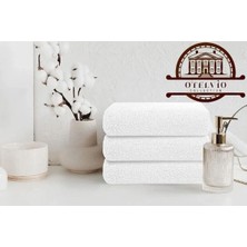 Otelvıo 6'lı Set Beyaz %100 Pamuk Otel Banyo Havlusu 70X140 Cm, Otel Havlusu