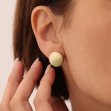 Nox Jewelry 925 Ayar Gümüş Yarı Mat Yarı Parlak Zarif Küpe - E00255