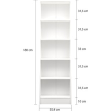 Yeti Mobilya Kuta Flat56 Kitaplık