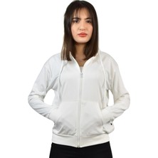 Yakamor Kadın Ormanseven Kapişonlu Fermuarlı Sweat