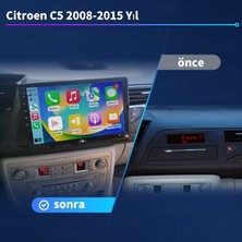 Citroen C5 2008-2015 Yıl Android Sürüm 13 Kablosuz Carplay Navigasyon Multimedya 10 Inç Ekran 2Gb Ram + 32Gb Rom Hafıza Çerçeve ve arka görüş kamerası ile