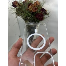 Piyasa Sepeti Apple iPhone 14 Pro Max Şeffaf Mika Beyaz Magsafe Kılıf